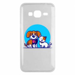 Чехол для Samsung J3 2016 Собачка и котик - PrintSalon