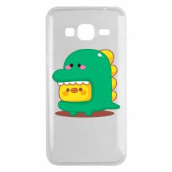 Чехол для Samsung J3 2016 Уточка в костюме динозавра - PrintSalon