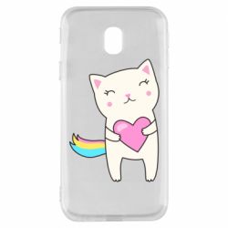 Чехол для Samsung J3 2017 Cute cat with heart - PrintSalon