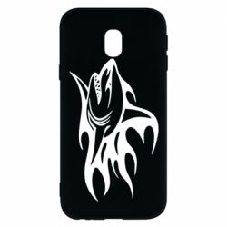 Чехол для Samsung J3 2017 Flaming shark - PrintSalon