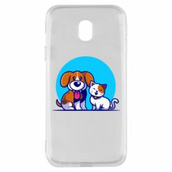 Чехол для Samsung J3 2017 Собачка и котик - PrintSalon