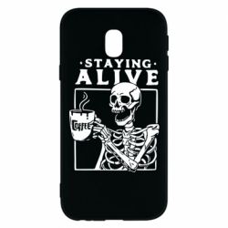 Чехол для Samsung J3 2017 Staying alive with coffee - PrintSalon