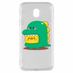 Чехол для Samsung J3 2017 Уточка в костюме динозавра - PrintSalon
