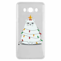 Чехол для Samsung J7 2016 Cat and Christmas Lights