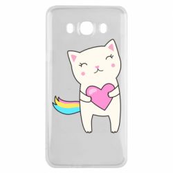Чехол для Samsung J7 2016 Cute cat with heart