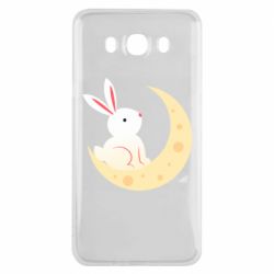 Чехол для Samsung J7 2016 Cute rabbit on the moon - PrintSalon