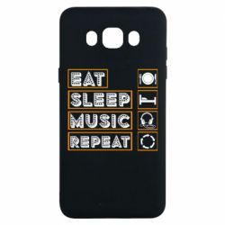 Чехол для Samsung J7 2016 Eat sleep dj repeat.