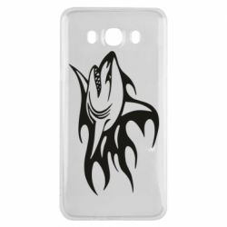 Чехол для Samsung J7 2016 Flaming shark - PrintSalon