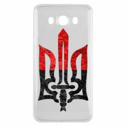 Чехол для Samsung J7 2016 Герб Украины красно-черный - PrintSalon