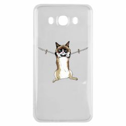 Чехол для Samsung J7 2016 Grumpy Cat On The Rope - PrintSalon
