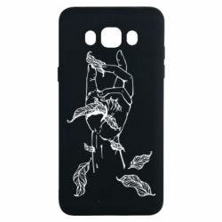 Чехол для Samsung J7 2016 Hand with leafs - PrintSalon