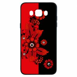 Чохол для Samsung J7 2016 Червоні квіти - PrintSalon