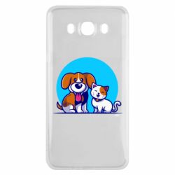 Чехол для Samsung J7 2016 Собачка и котик - PrintSalon