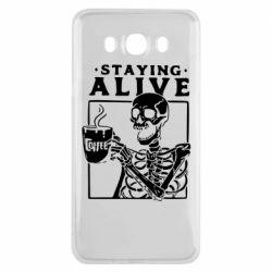 Чехол для Samsung J7 2016 Staying alive with coffee