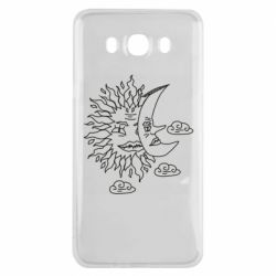 Чехол для Samsung J7 2016 Sun and Moon faces - PrintSalon