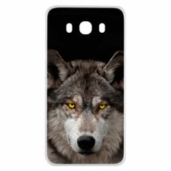 Чохол для Samsung J7 2016 Wolf with yellow eyes - PrintSalon