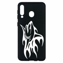 Чехол для Samsung M30 Flaming shark - PrintSalon
