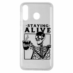 Чехол для Samsung M30 Staying alive with coffee - PrintSalon