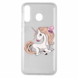 Чехол для Samsung M30 Unicorn with bow tie - PrintSalon