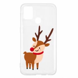Чехол для Samsung M31 Deer with red nose - PrintSalon