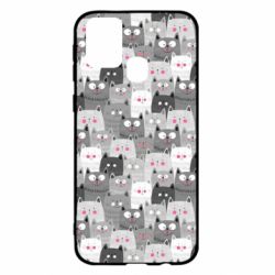 Чохол для Samsung M31 Gray cats pattern - PrintSalon