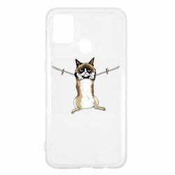 Чехол для Samsung M31 Grumpy Cat On The Rope - PrintSalon