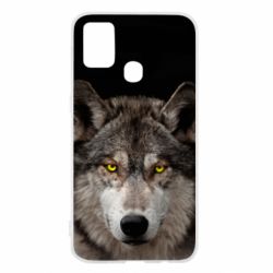 Чохол для Samsung M31 Wolf with yellow eyes - PrintSalon
