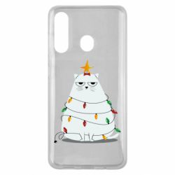 Чехол для Samsung M40 Cat and Christmas Lights - PrintSalon