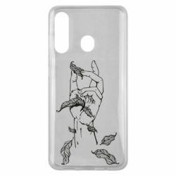Чехол для Samsung M40 Hand with leafs - PrintSalon