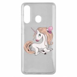 Чехол для Samsung M40 Unicorn with bow tie - PrintSalon