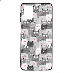 Чохол для Samsung M51 Gray cats pattern - PrintSalon