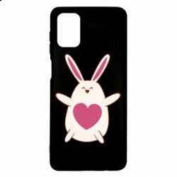 Чехол для Samsung M51 Rabbit with a pink heart - PrintSalon