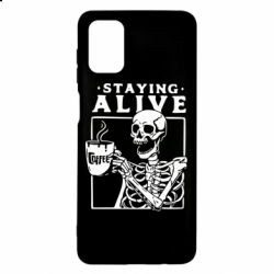 Чехол для Samsung M51 Staying alive with coffee - PrintSalon