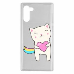 Чехол для Samsung Note 10 Cute cat with heart