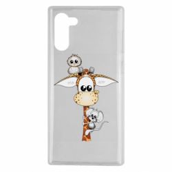 Чехол для Samsung Note 10 Giraffe Owl and Mouse - PrintSalon