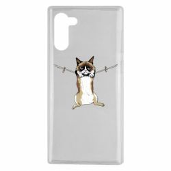 Чехол для Samsung Note 10 Grumpy Cat On The Rope - PrintSalon