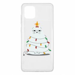 Чехол для Samsung Note 10 Lite Cat and Christmas Lights - PrintSalon