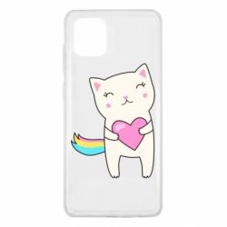 Чехол для Samsung Note 10 Lite Cute cat with heart - PrintSalon