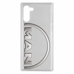 Чехол для Samsung Note 10 Man metallic logo - PrintSalon