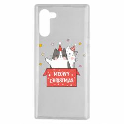 Чехол для Samsung Note 10 Meowy Christmas ( present box ) - PrintSalon