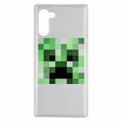 Чехол для Samsung Note 10 Minecraft minimalist Creeper - PrintSalon