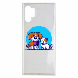 Чехол для Samsung Note 10 Plus Собачка и котик - PrintSalon