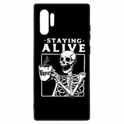 Чехол для Samsung Note 10 Plus Staying alive with coffee - PrintSalon