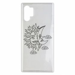Чехол для Samsung Note 10 Plus Sun and Moon faces - PrintSalon