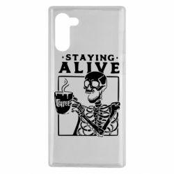 Чехол для Samsung Note 10 Staying alive with coffee - PrintSalon