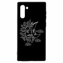 Чехол для Samsung Note 10 Sun and Moon faces - PrintSalon