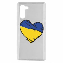 Чехол для Samsung Note 10 Украина сердце с царапинами - PrintSalon