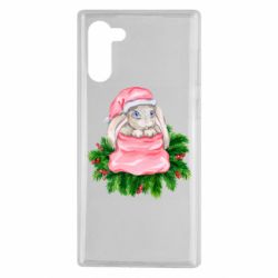 Чехол для Samsung Note 10 Заяц Новогодний - PrintSalon