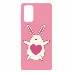 Чехол для Samsung Note 20 Rabbit with a pink heart - PrintSalon
