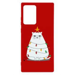 Чехол для Samsung Note 20 Ultra Cat and Christmas Lights - PrintSalon